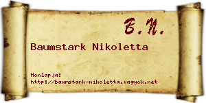 Baumstark Nikoletta névjegykártya