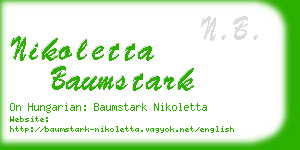 nikoletta baumstark business card